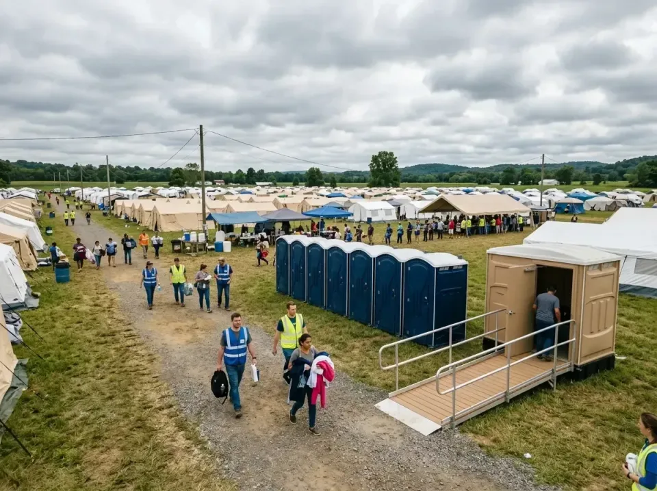 disaster-relief-camp-restrooms-010 — frequently asked questions, Dumpster & Portable Bathrooms Rental in De Motte, IN